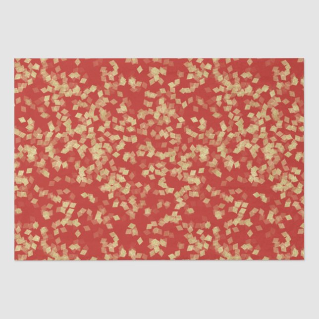 Red Gold Confetti Brautparty Seidenpapier (Vorderseite)
