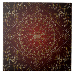 Red Gold Decoration Keramik Tile Fliese