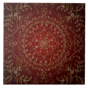 Red Gold Decoration Keramik Tile Fliese
