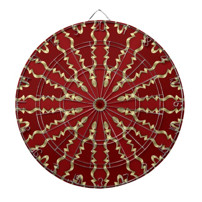 Red Gold Decorative Dartboard Dartscheibe (vorne)