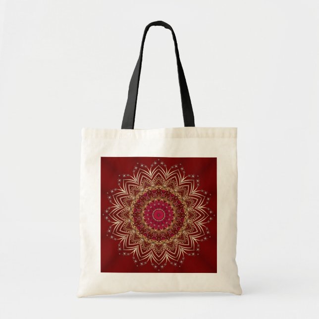 Red Gold Decorative Holiday Tote Bag Tragetasche (Vorne)