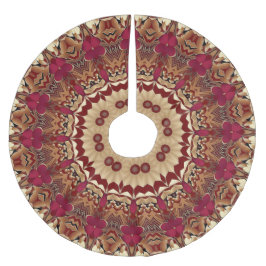 Red Gold Decorative Tree Skirt Polyester Weihnachtsbaumdecke