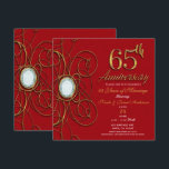 Red & Gold Diamond 65 65 Jahre Einladung<br><div class="desc">Red & Gold Diamond 65 anlässlich des 65. Jahrestages der Einladung</div>