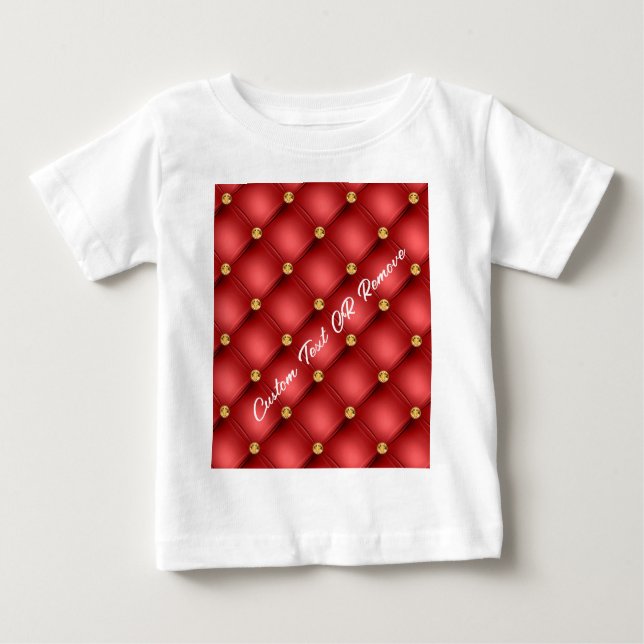 Red Gold Diamond Custom Text Name Baby T - Shirt (Vorderseite)