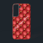 Red Gold Diamond Tufed Custom Text Ihr Name Samsung Galaxy Hülle<br><div class="desc">Samsung Galaxy Hüllen oder iPhone Fälle mit Golden Diamond Tufted Leder Custom Text Name Red Gold Personalisiert Geschenk - Wählen / Fügen Sie Ihren Lieblings-Text - Name OR Entfernen Text - Make Your Special Gift - Neu vergrössern und verschieben oder entfernen und fügen Sie Text / Elemente mit Anpassungs-Tool. Wählen...</div>