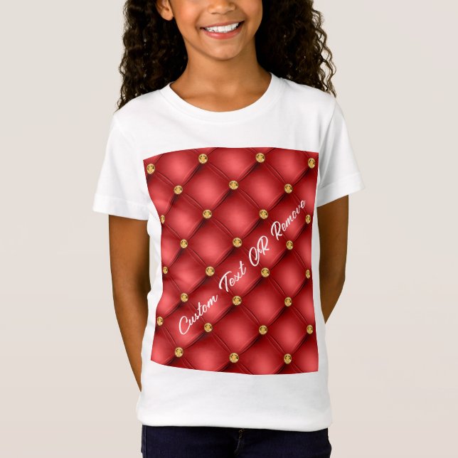 Red Gold Diamond Tufed Custom Text T - Shirt (Vorderseite)