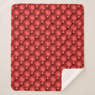 Red Gold Diamond Tufp Sherpa Blanket Sherpadecke