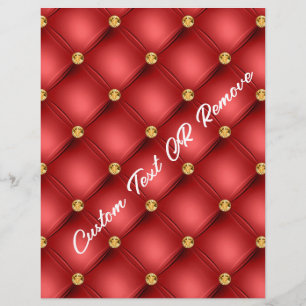 Red Gold Diamond Tufted Custom Text Letterhead Briefbogen