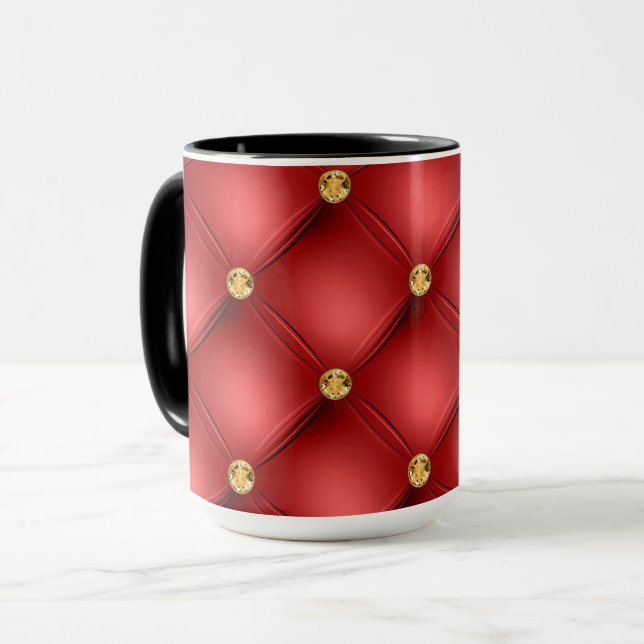 Red Gold Diamonds Tufat Coffee Tasse (Vorderseite Links)