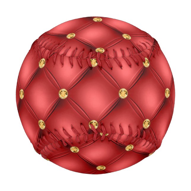 Red Gold Diamonds tufted Baseball (Vorderseite)