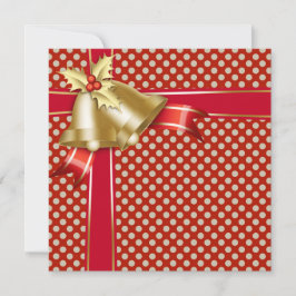 Red Gold Dot Christmas Party Einladung