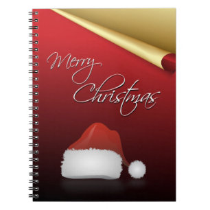 Red & Gold Elegante Weihnachten Notizblock