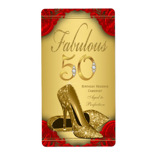 Red Gold Fabulous 50 Weinflaschen Etiketten (Vorne)