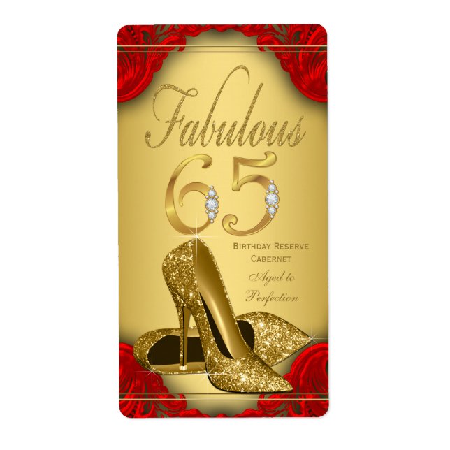 Red Gold Fabulous 65 Weinflaschen Etiketten (Vorne)