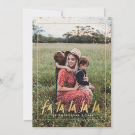 Red & Gold Fan La La La La Snowy Weihnachten