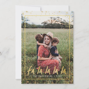 Red & Gold Fan La La La La Snowy Weihnachten