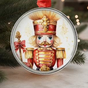Red Gold Festivals Nutcracker Weihnachten Ornament Aus Metall