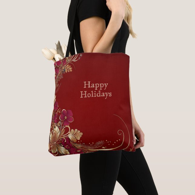 Red Gold Floral Holiday Toag (Von Nahem)