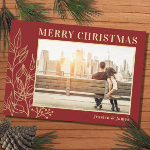 Red Gold Foliage Foto Frohe Weihnachtskarte