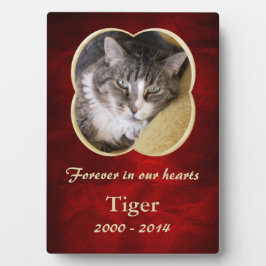 Red Gold Frame PET Memorial Template Fotoplatte