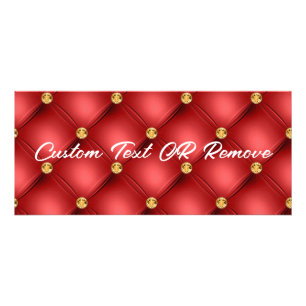 Red Gold Gemstone Tufed Custom Text Rack Card Werbekarte