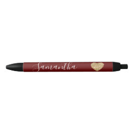 Red Gold Glitzer Herz Personalisierter Name Kugelschreiber