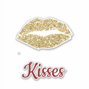Red Gold Glitzer Livio Kokett Kiss Aufkleber