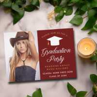 Red Gold Graduate Foto 2023 Graduation Party