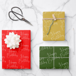 Red Gold Green Christmas Geburtstagswrapping Paper Geschenkpapier Set