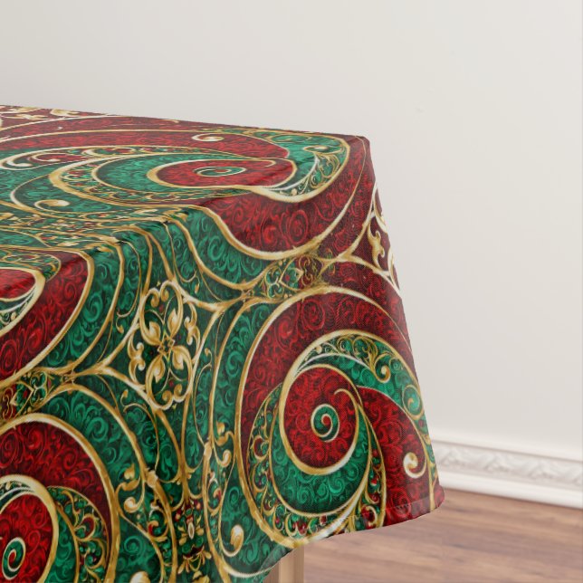 Red Gold Green Holiday Tableclout Tischdecke (Beispiel)