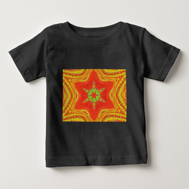 Red Gold Green Mandala Kunstdruckerei Baby T-shirt (Vorderseite)