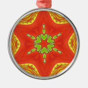 Red Gold Green Mandala Kunstdruckerei Ornament Aus Metall