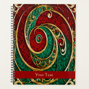 Red Gold Green Weihnachtsfeiertag Planer