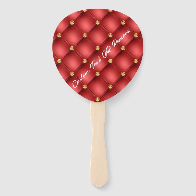Red Gold Hand Fans mit benutzerdefiniertem Text Fächer (Vorderseite)