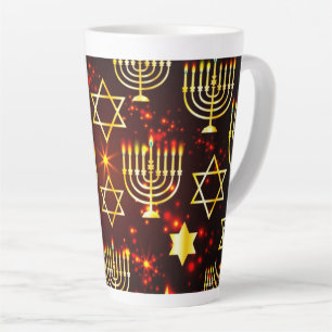 Red & Gold Hanukkah Menorah Milchtasse