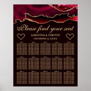 Red Gold Imitate Glitzer Agate Hochzeitssattel Poster