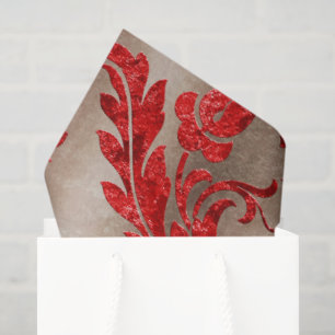 Red Gold Imitate Velvet Damask Elegante Seidenpapier