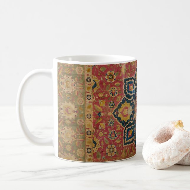 Red Gold Kashan Tepet Rug Persian Asian Kaffeetasse (Mit Donut)