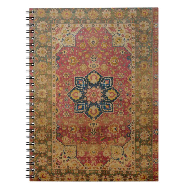 Red Gold Kashan Tepet Rug Persian Asian Notizblock (Vorderseite)