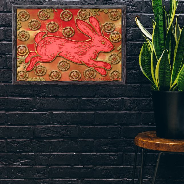 Red Gold Lanterns Rabbit 2023 Chinesisches Neujahr Poster (Von Creator hochgeladen)