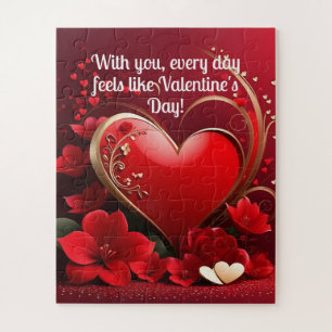 Red-Gold Liebe Herzschlösser Puzzle