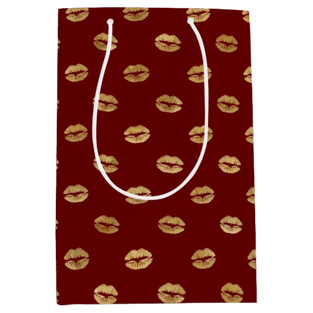 Red Gold Lips Mittlere Geschenktüte (Vorderseite)