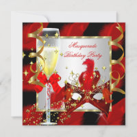 RED Gold Masquerade Party Geburtstag