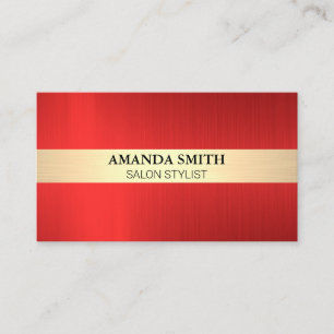Red Gold Metallic Brushed Visitenkarte