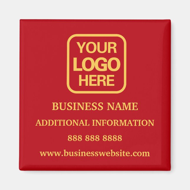 Red Gold Modern Berufliches Business-Logo Magnet (Vorne)