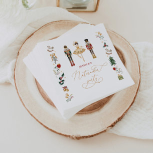 Red gold Nutcracker Ballerina Kindergeburtstag Par Serviette