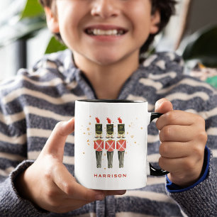 Red & Gold Nutcracker Personalisierte Weihnachten Tasse