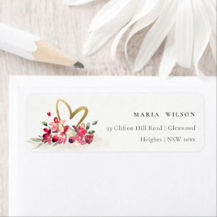 Red Gold Orchid Hefe Floral Wasserfarbe Adresse