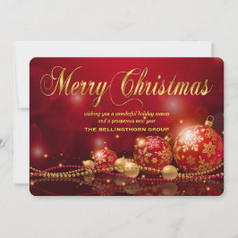 Red Gold Ornament Corporate Weihnachtskarte Feiertagskarte