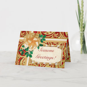 Red Gold Paisley Feiertagskarte